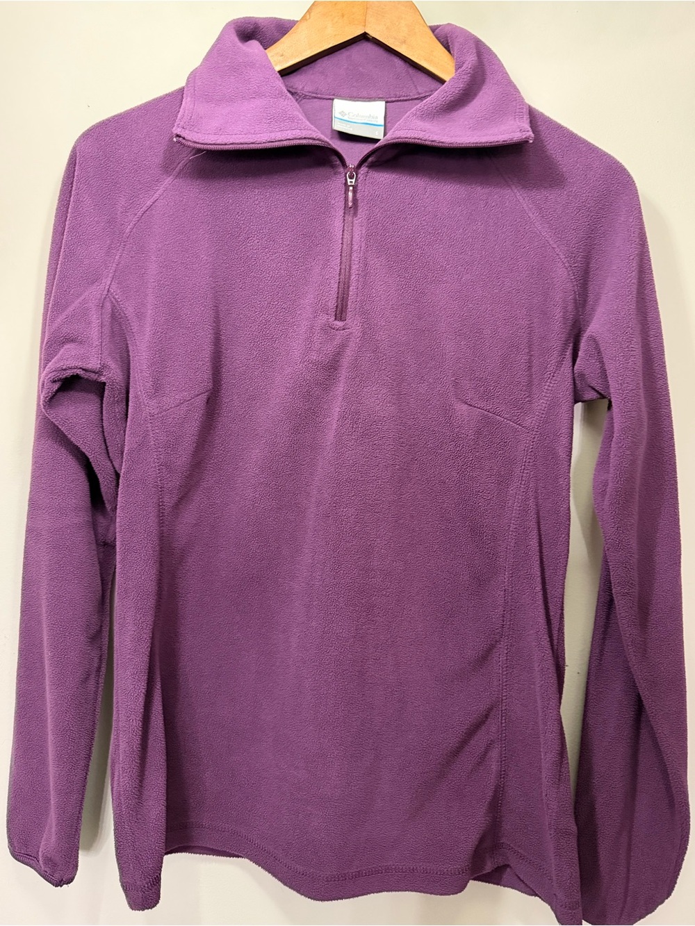 Columbia Purple Quarter Zip Fleece Pullover Size S